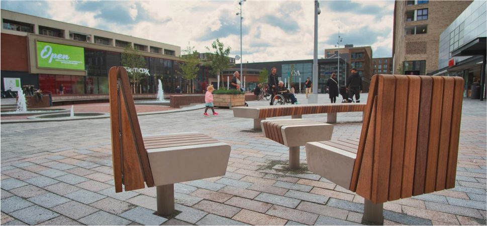 Outdoor Benches in the high street